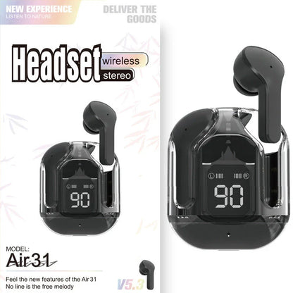 Wireless Bluetooth Earbuds with Digital Display, Noise Reduction, and Long Battery Life
