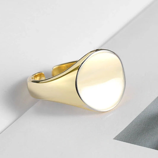 Elegant adjustable polished ring with a sleek, sophisticated design suitable for any occasion