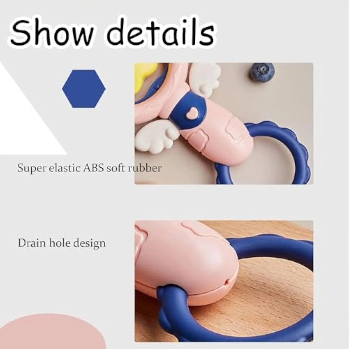 Set of four pink interactive dog toys for aggressive chewers with dental cleaning textures