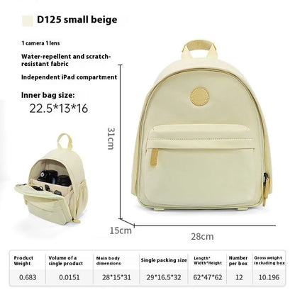 CW Medium Black women's shoulder camera bag with detachable iPad compartment and a curve belt strap.