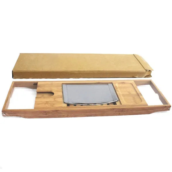 Bamboo bathtub frame with one-floor shelf for bathroom storage organisation