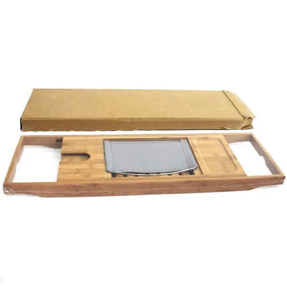 Bamboo bathtub frame with one-floor shelf for bathroom storage organisation