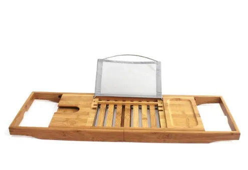 Bamboo bathtub frame with one-floor shelf for bathroom storage organisation