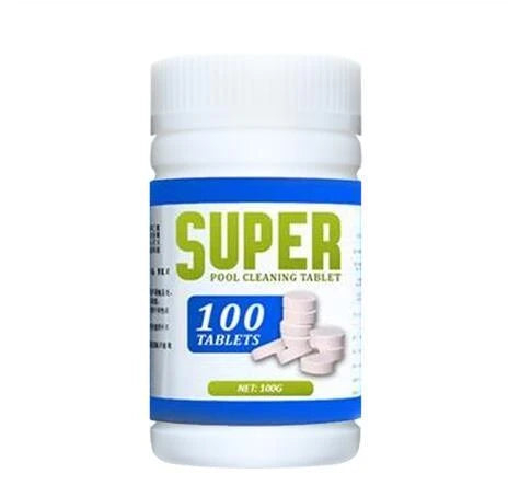 Refreshing pool cleansing tablets for crystal-clear water, featuring a floating dispenser and stabilised chlorine formula