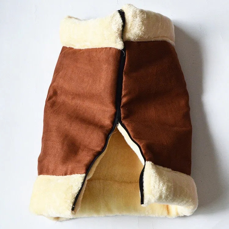 Brown cat tunnel 90cm by 57cm with suede and plush fabric, spray cotton filling and rustling paper