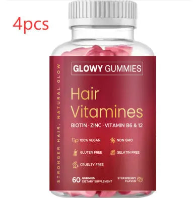A bottle of halal-certified biotin gummy candies containing Vitamin D