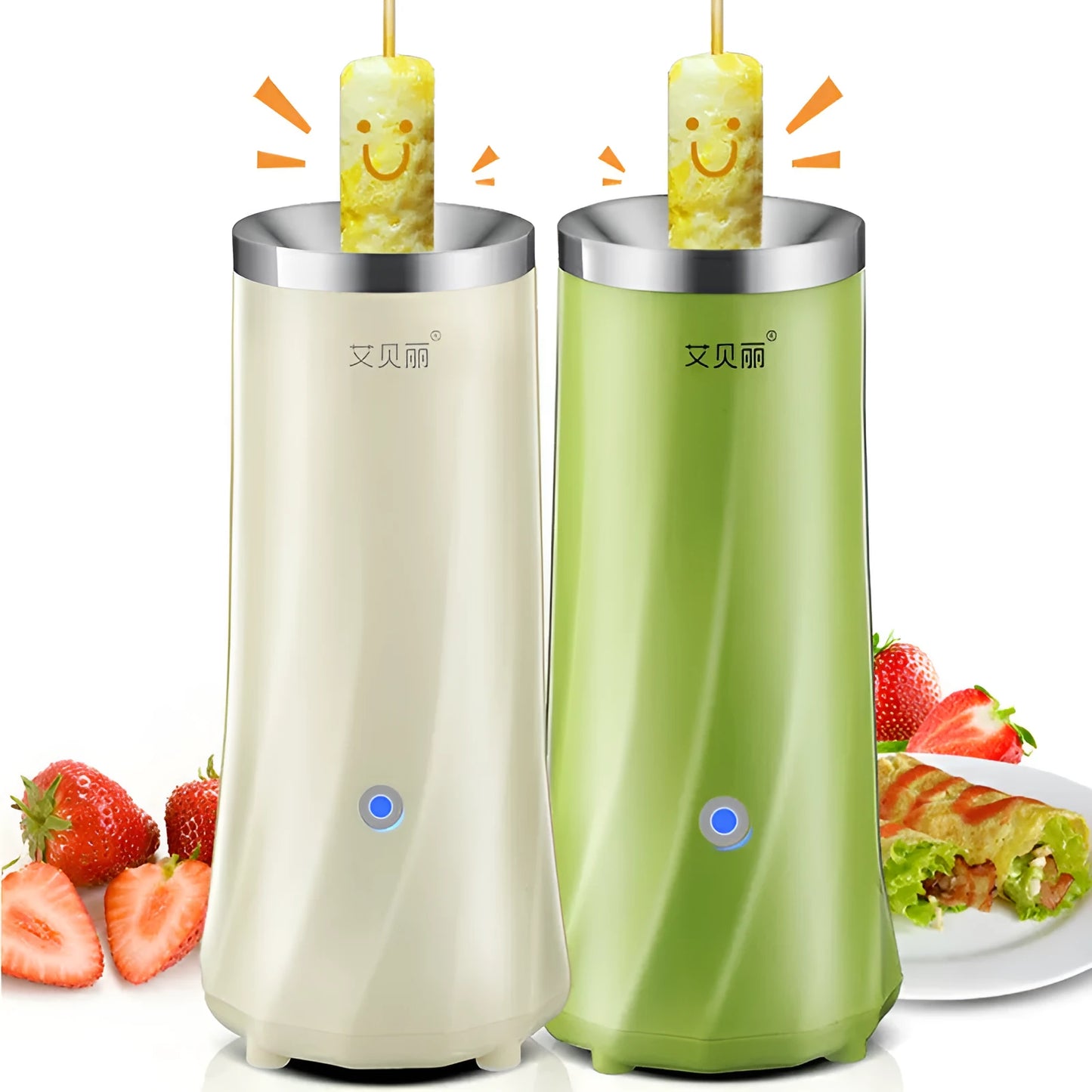 Beige automatic mini breakfast machine with compact CH-style design