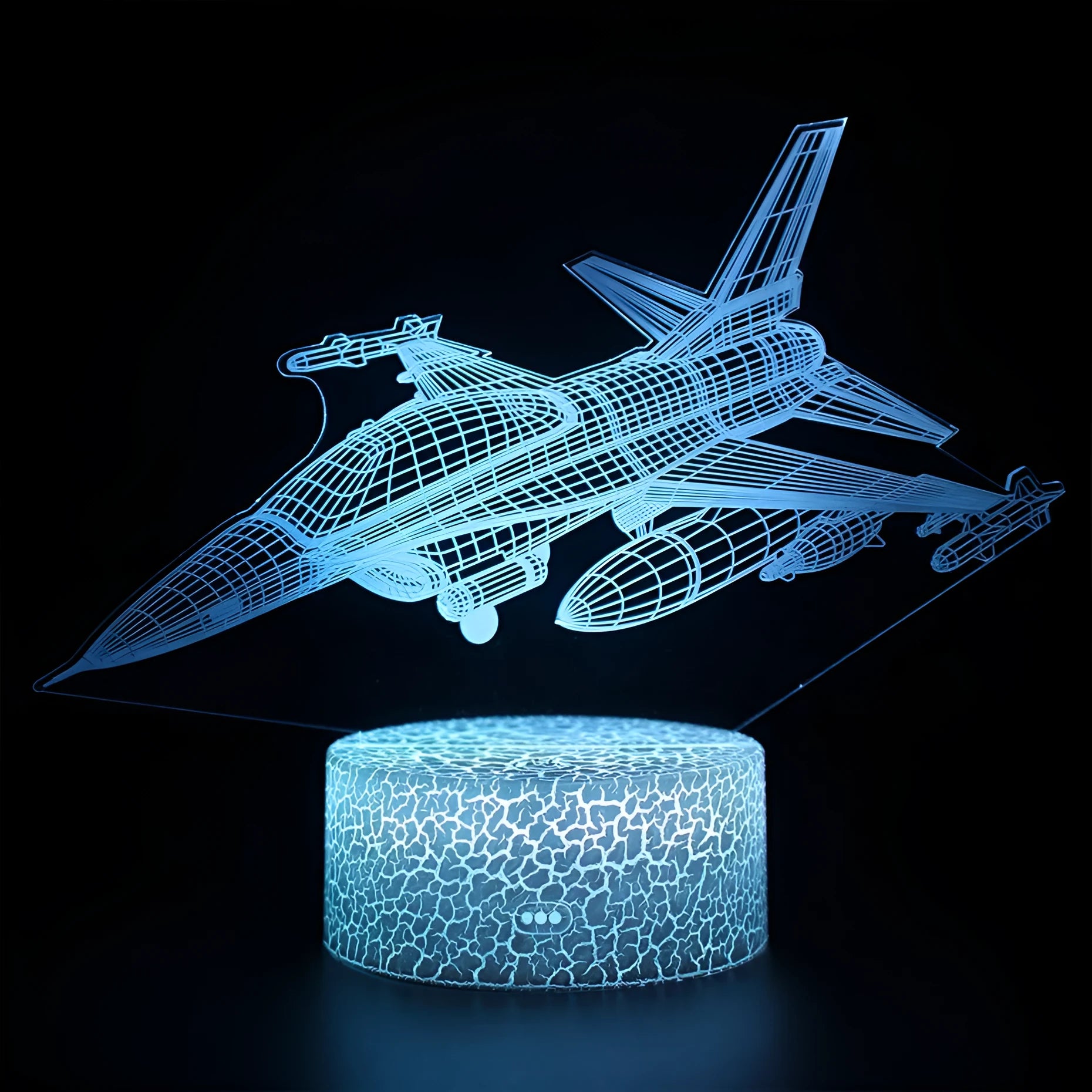 Cartoon aeroplane shaped night light with LED illumination and touch control panel