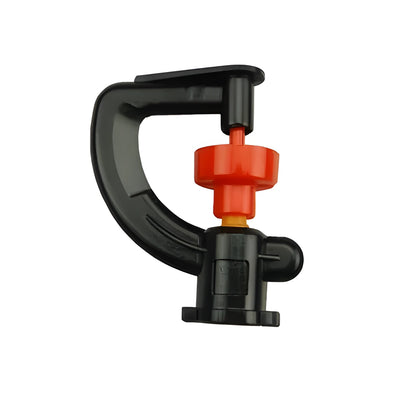 G-type micro sprinkler nozzle with orange rotating wheel for 360-degree garden irrigation, 4-5 metre spray diameter