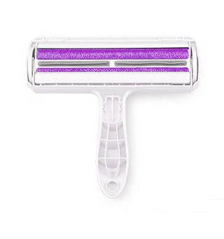 Efficient pet hair remover tool in red and blue for furniture and carpets