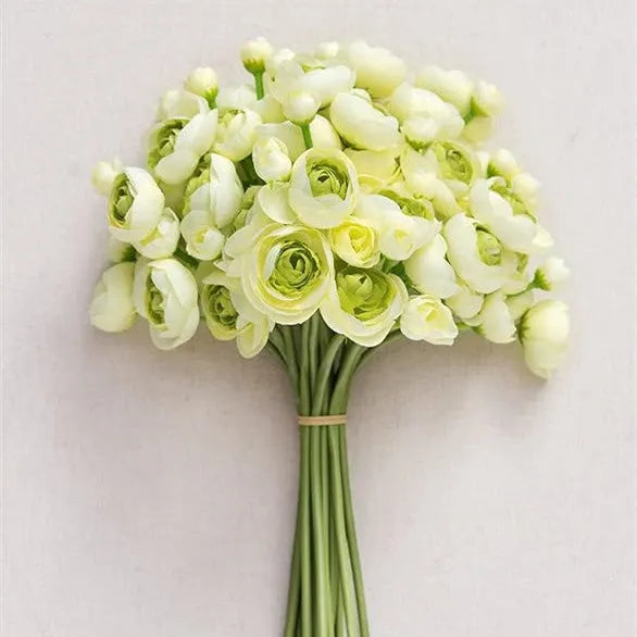 35cm tall silk floral plug with 24 pink and white tea rose camellia flower heads for wedding decoration
