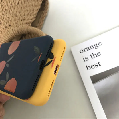 Orange silicone phone case for iPhone with all-inclusive soft shell design