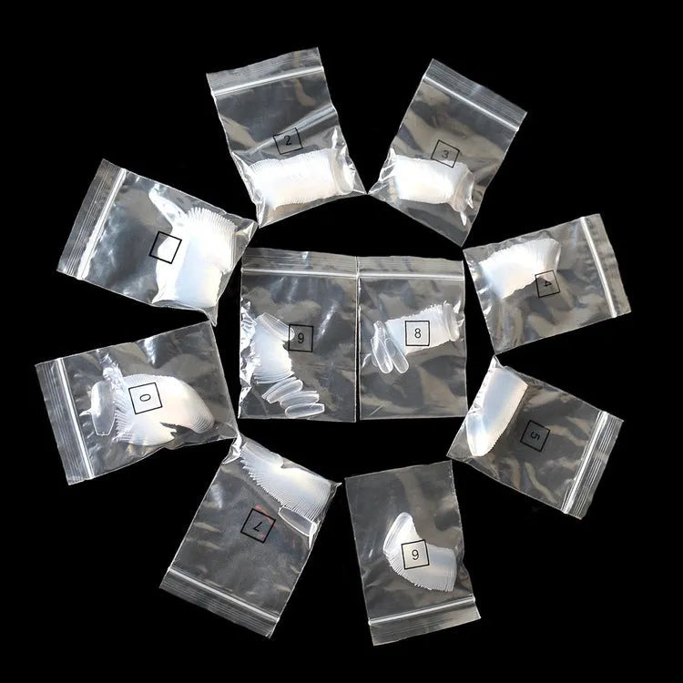500 transparent natural ABS false nails in 10 sizes for professional and home nail applications