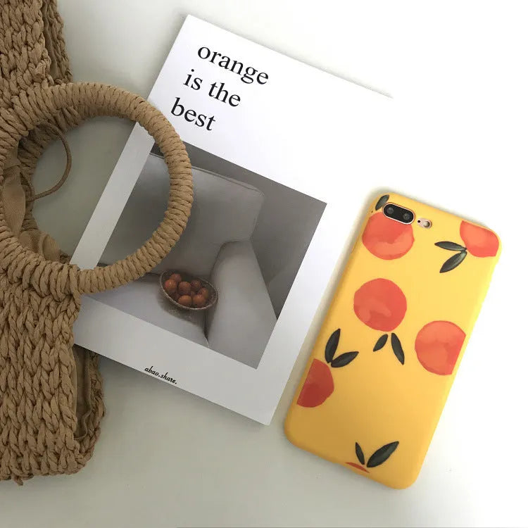 Orange silicone phone case for iPhone with all-inclusive soft shell design