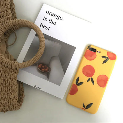 Orange silicone phone case for iPhone with all-inclusive soft shell design