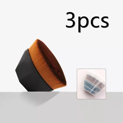 Soft synthetic foundation brush kit for flawless makeup application in black, white, and pink