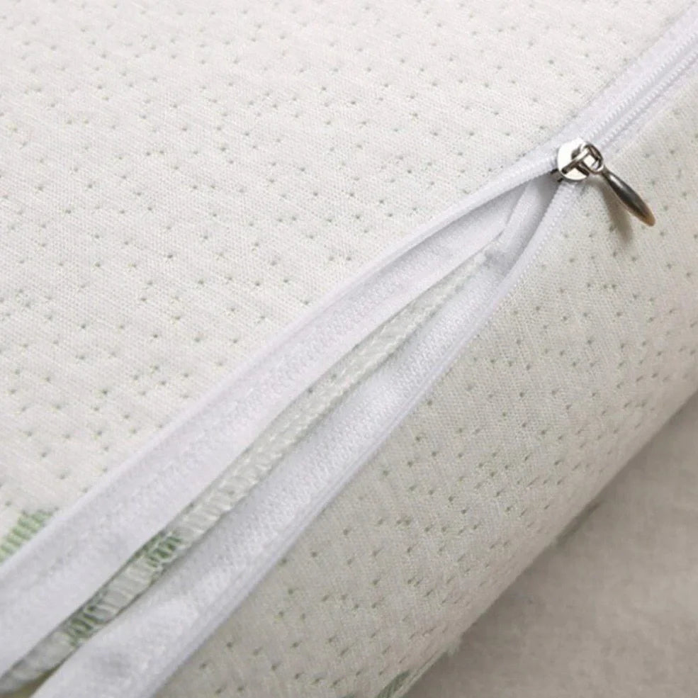 Bamboo fibre cervical pillow with slow rebound memory foam in four size options for neck support