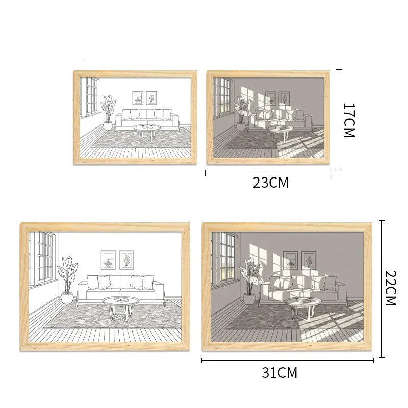 Customizable illuminated picture frame with adjustable LED lighting for home decor