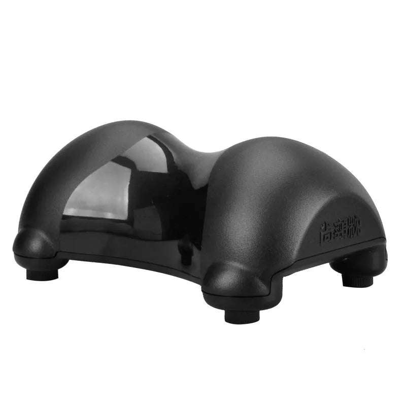 Black and white cervical health pillow using ABS material for physical traction, measuring 24x14.5x10 cm