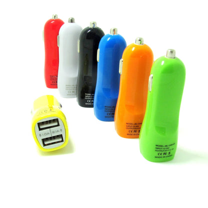 Duckbill‑shaped dual USB car charger with blue LED light, glossy black finish