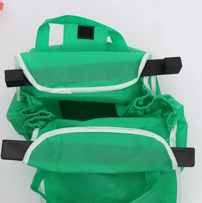 Eco-Friendly Foldaway Reusable Shopping Bag in Green - Durable, Mould-Resistant Cloth Tote with Generous 40-Pound Capacity