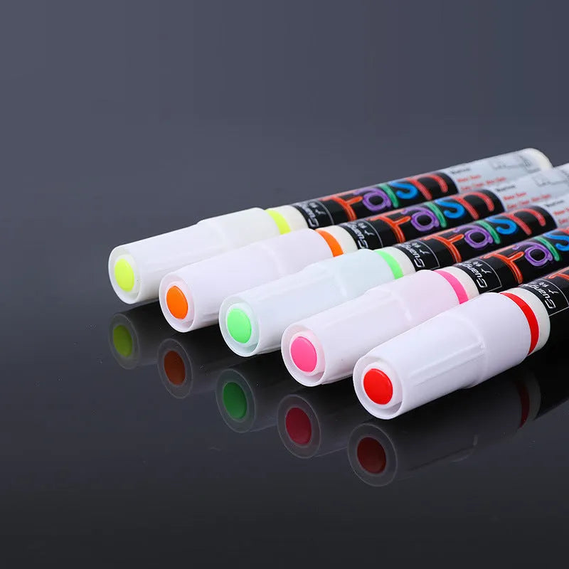 8-colour electronic fluorescent plate 6mm highlighter with oblique shape and pressure valve design for whiteboards