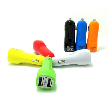 Duckbill‑shaped dual USB car charger with blue LED light, glossy black finish
