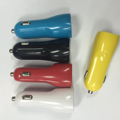 Duckbill‑shaped dual USB car charger with blue LED light, glossy black finish