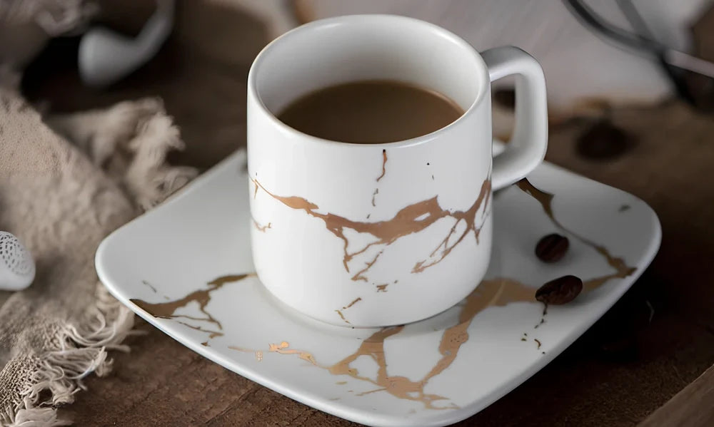 White ceramic coffee mug, 350ml capacity, 10cm tall with smooth style option for hot drinks