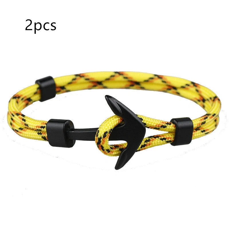 Stylish unisex anchor bracelet with hand strap, perfect for nautical fashion enthusiasts
