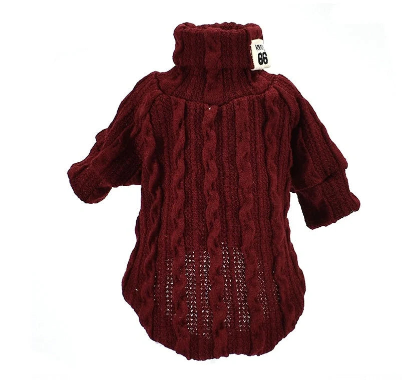 Cosy dog turtleneck sweater in various colours and sizes for small to medium pups