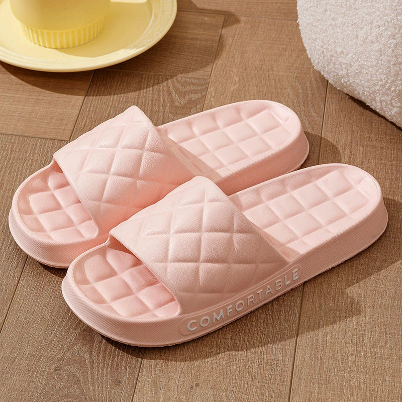 Stylish plaid slippers with soft, cushioned soles for comfortable indoor wear