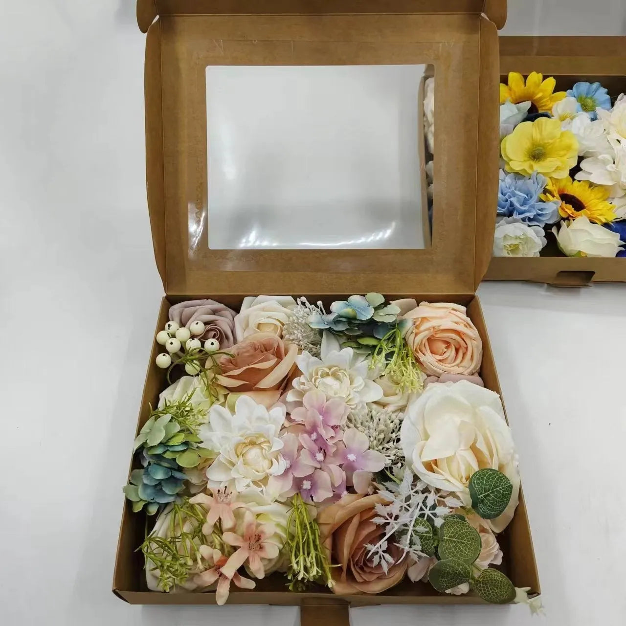 Artificial silk rose bouquet wedding table decoration in soft PVC with embossing detail