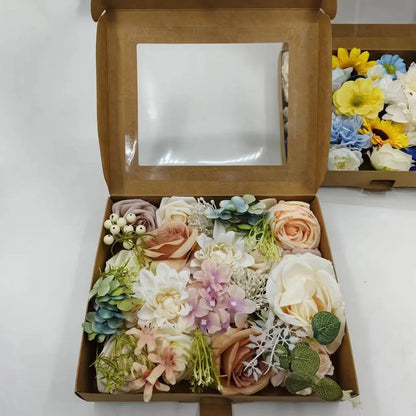 Artificial silk rose bouquet wedding table decoration in soft PVC with embossing detail