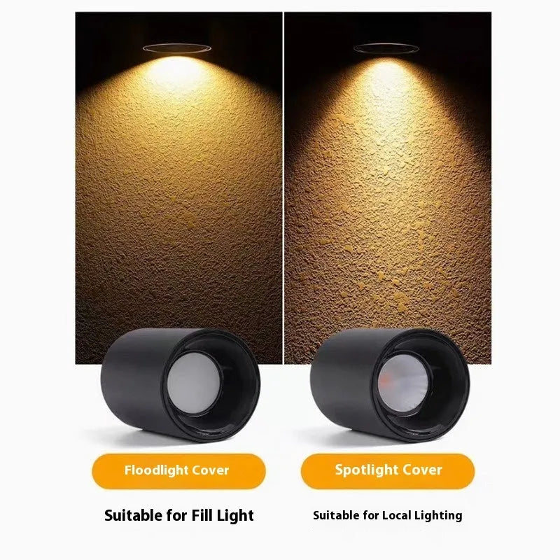 LED surface mounted spotlight in aluminium, 75 x 100mm to 115 x 160mm, 12W to 24W, White Black or All Black, anti-glare