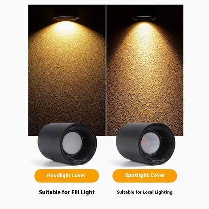 LED surface mounted spotlight in aluminium, 75 x 100mm to 115 x 160mm, 12W to 24W, White Black or All Black, anti-glare