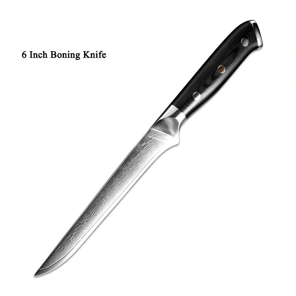Premium Japanese Damascus steel kitchen knife set for professional and home use