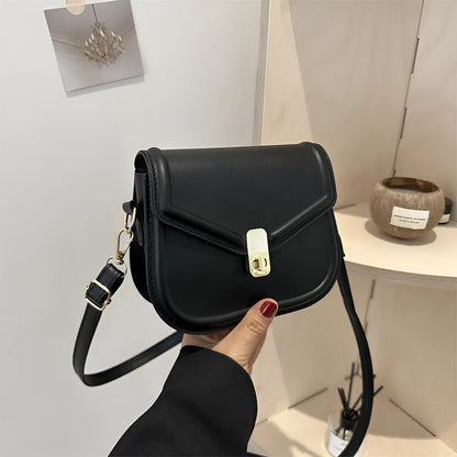 Soft PU leather messenger bag with textured finish in horizontal rectangular shape