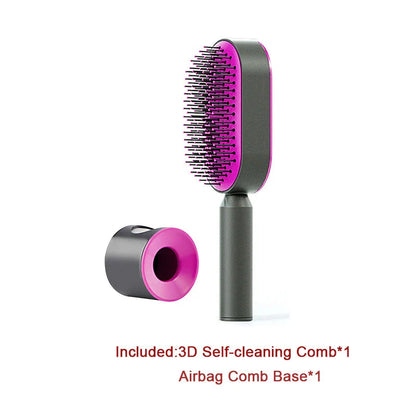 Premium self-cleaning hair brush with airbag massage technology for smooth, healthy hair