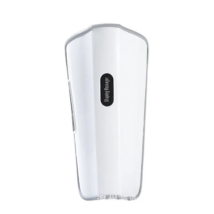White electronic pulse calf massager with acupoint massage and infrared physiotherapy functions
