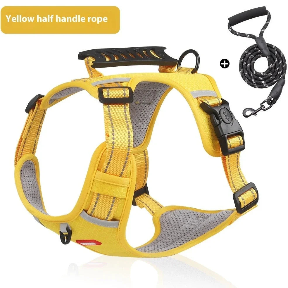 Reflective pet chest strap in multiple colours with adjustable design for night walk safety