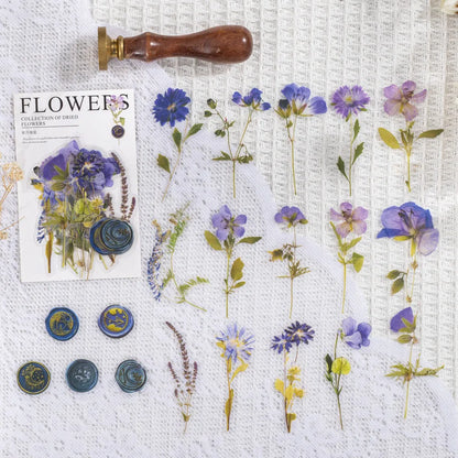 Fire Paint Creative dried flowers sticker package showing 8 modern art designs on 70mm PET sheets