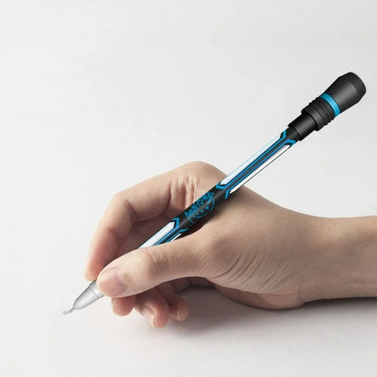 Frosted silica gel anti-slip ballpoint pen with 0.35mm tip, shown with length scale.
