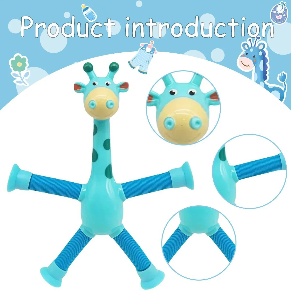 Giraffe Tubes Sensory Toys stretchable fidget toy in various colours