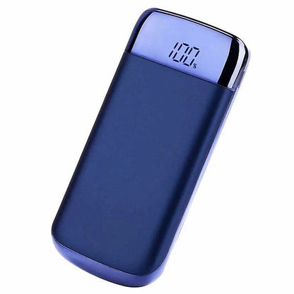 Y10 portable power bank with LCD display showing battery percentage, dual USB ports, and LED light