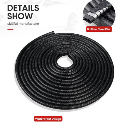 Universal car door anti-collision strip with steel disc for edge protection
