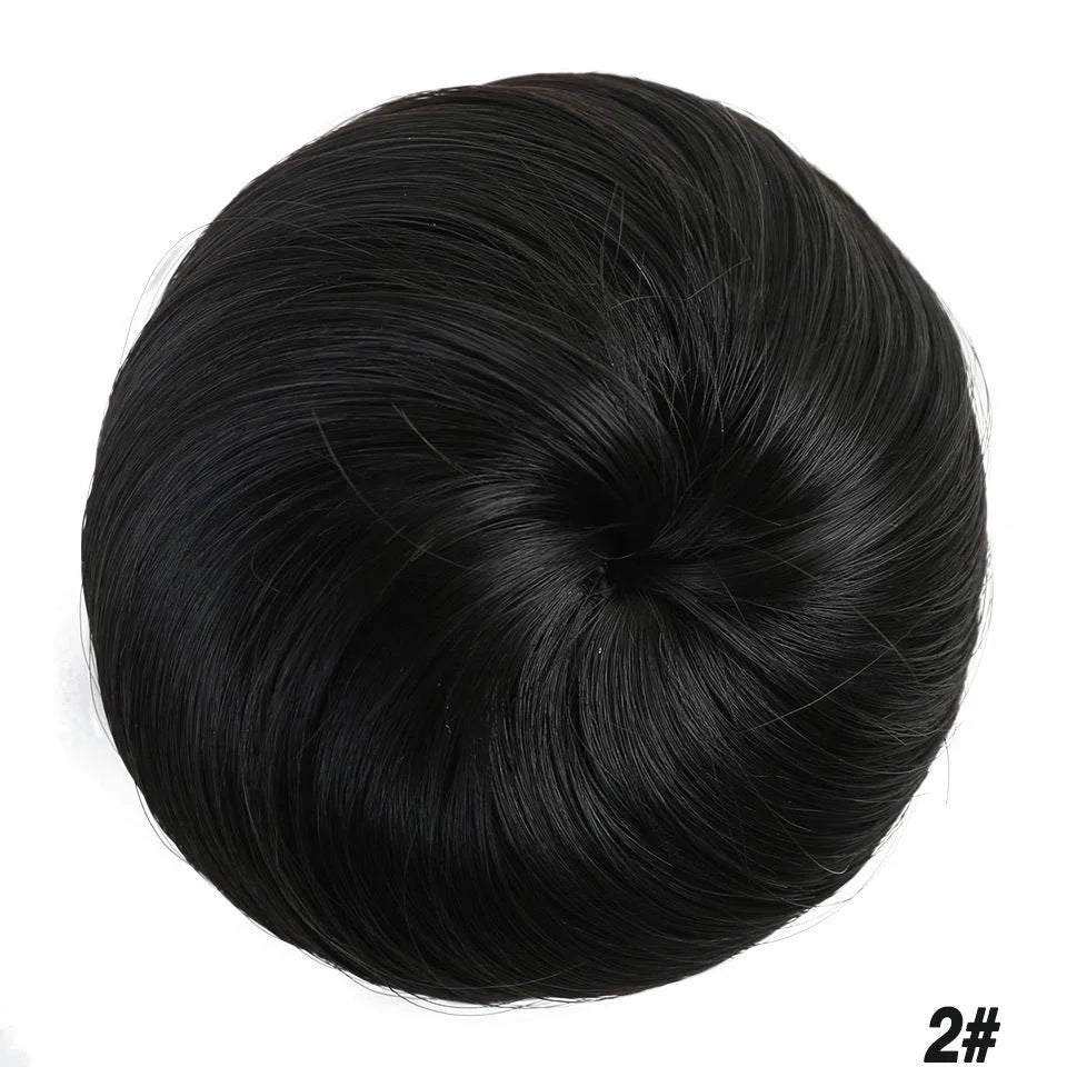 Synthetic hair wig with decorative flower buds in various shades