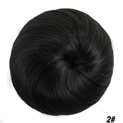 Synthetic hair wig with decorative flower buds in various shades