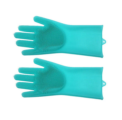 Silicone gloves with heat-resistant and non-slip design for versatile cleaning and cooking tasks