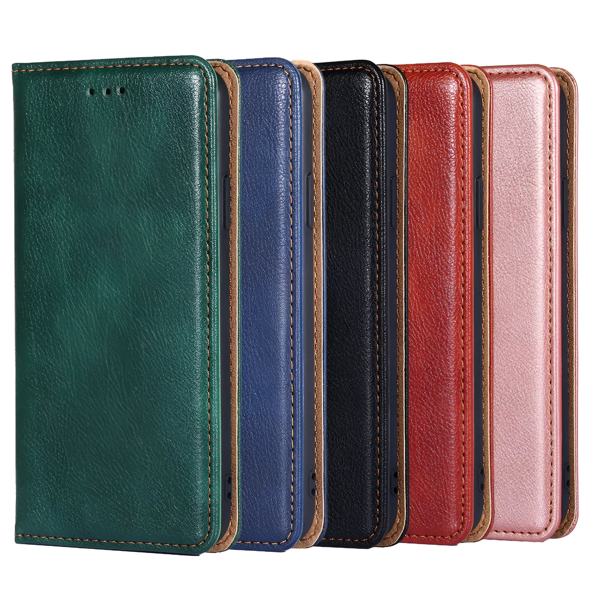 Magnetic leather PU flip phone case for Samsung Note and S Series with card slot and adjustable bracket